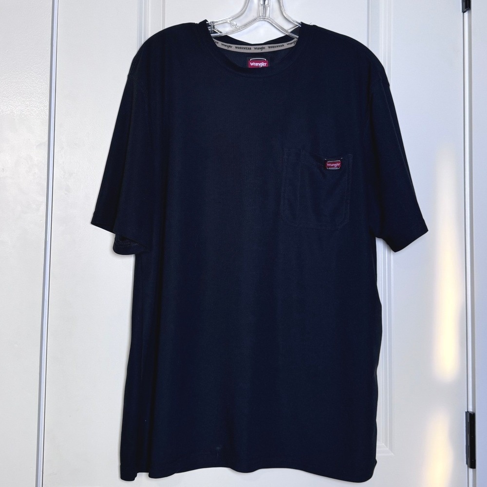Wrangler Workwear‎ Mens Black Pocket Performance Shirt Short Sleeve WW65042 L